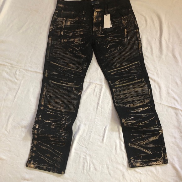 Blue Stitch Jeans Straight Size 34x30 Black/Gold - Picture 2 of 8